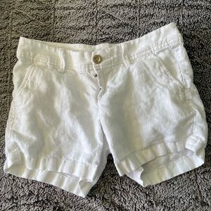 White Lilly Pulitzer Linen Shorts
